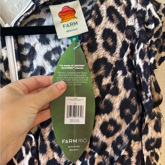 Farm Rio Leopard Print Long Sleeve Dress - Picture 7 of 8